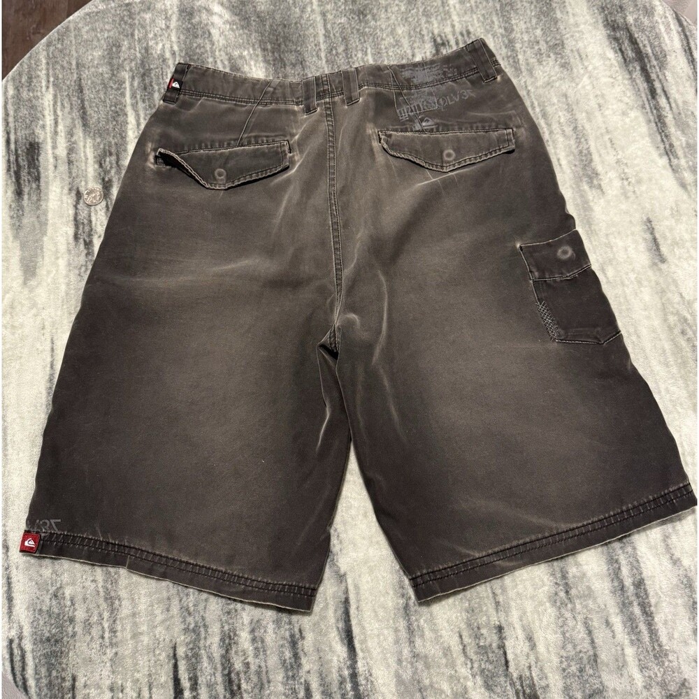 Vintage Men’s Quicksilver Grey Black Y2k Shorts Board Style Beach Surf Sz 34